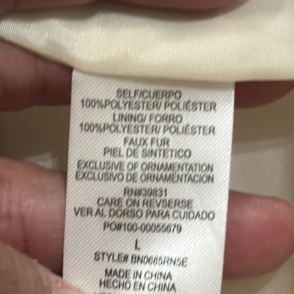 (N5) Democracy‎ Teddy Coat Women's Ivory Sherpa Oversized Open Front Size L - Picture 10 of 10